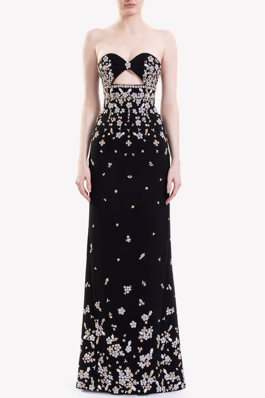 Strapless Embroidered Dress