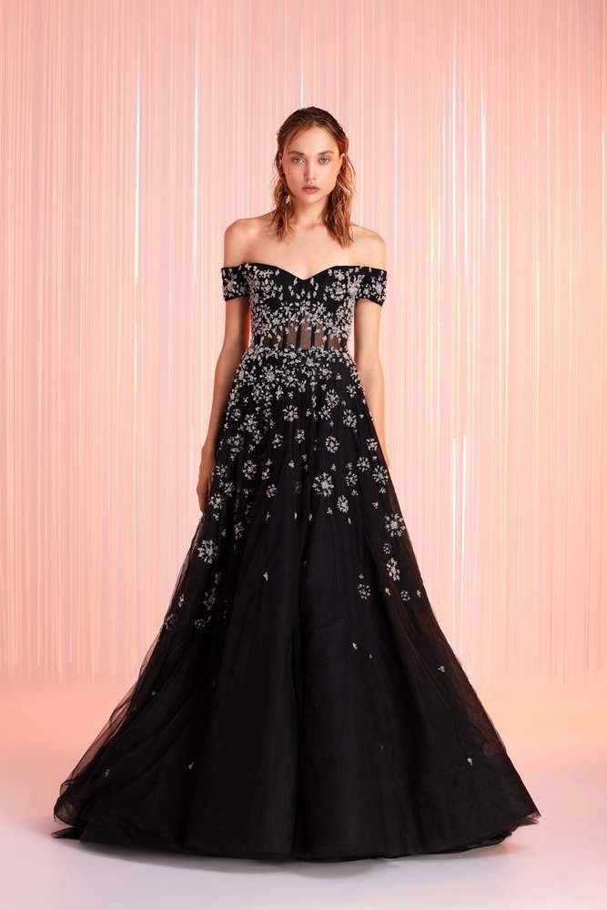 Off the Shoulder Evening Gown