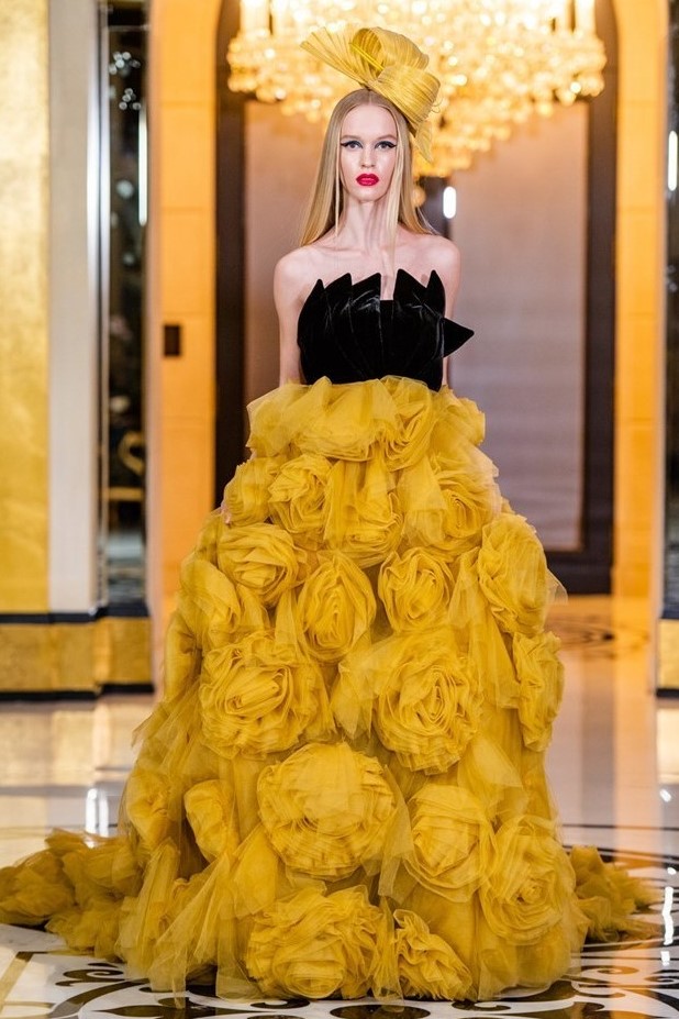 Silk Tulle Roses Gown