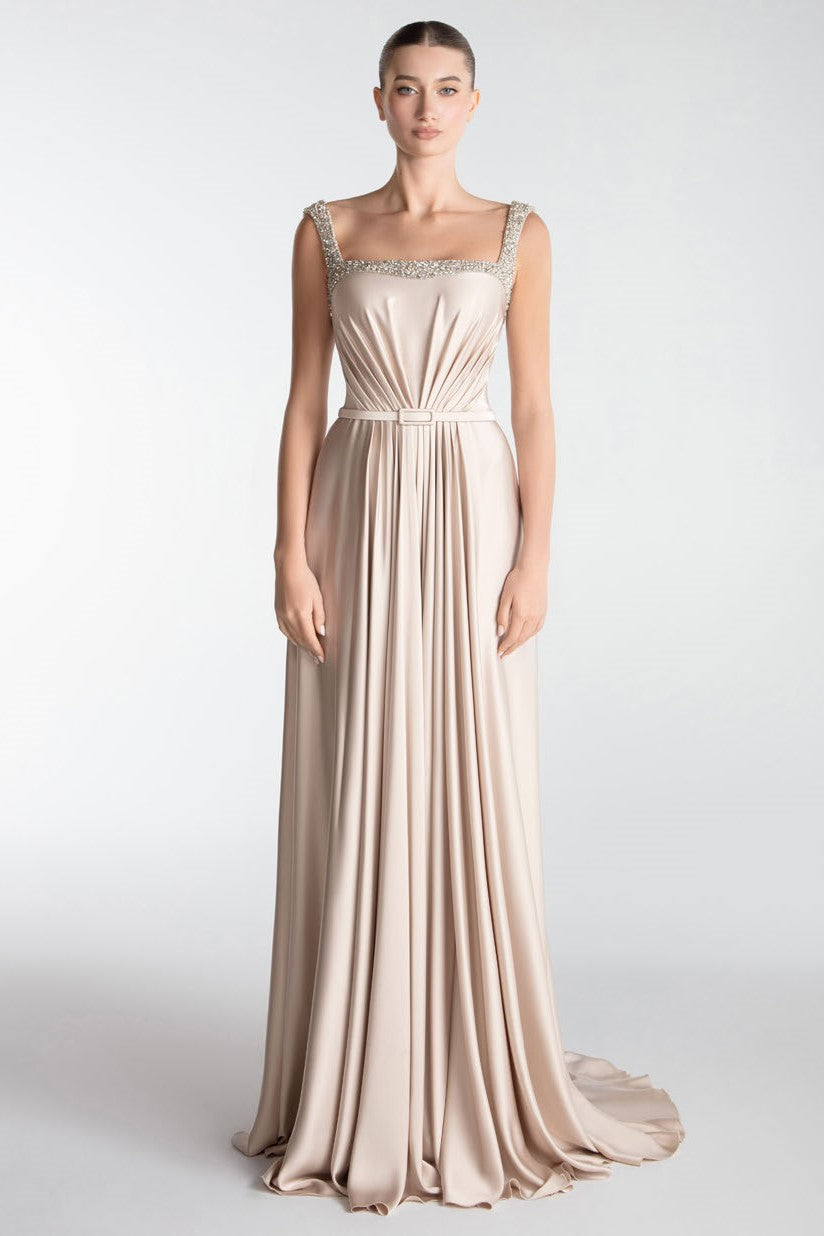 Draped-Satin Gown