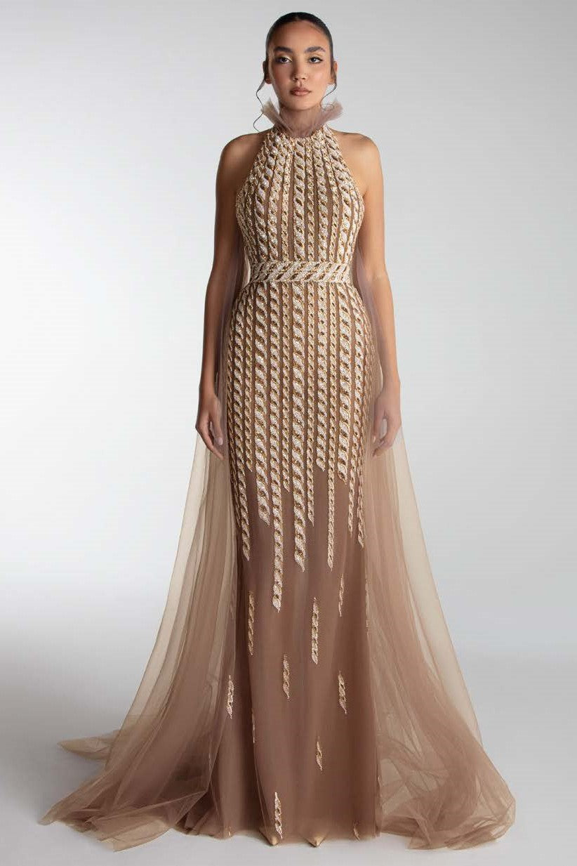 Gown with Cape Train