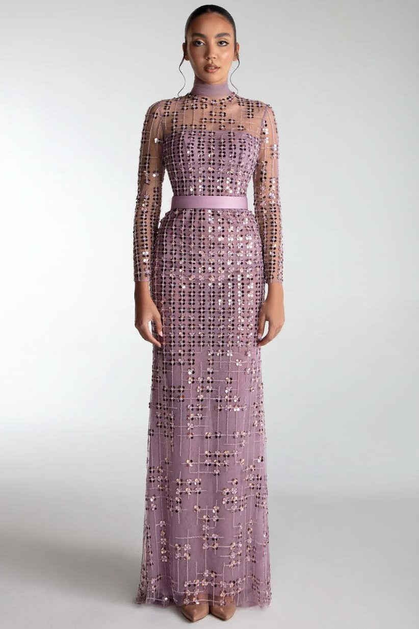 Geometric Embroidered Gown