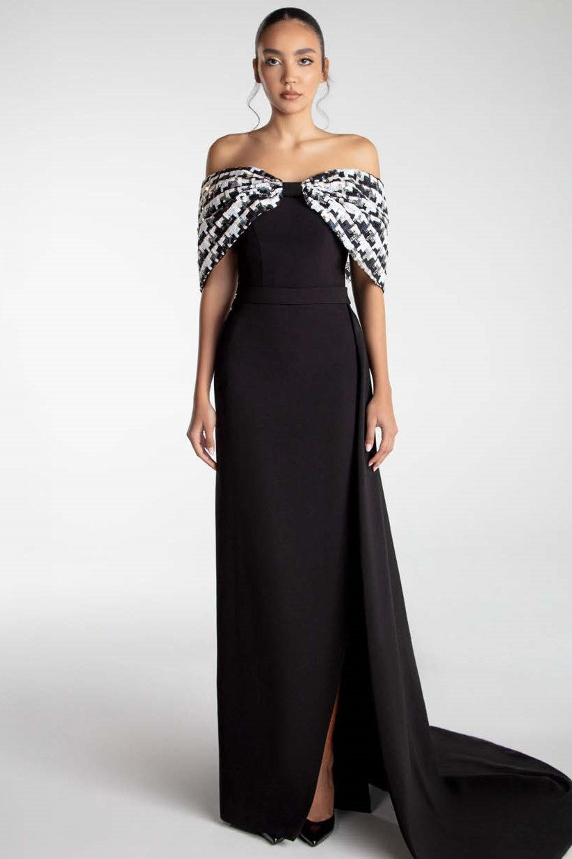 Structured Draped Gown