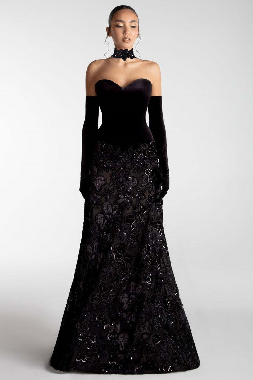 Velvet-Corset Gown