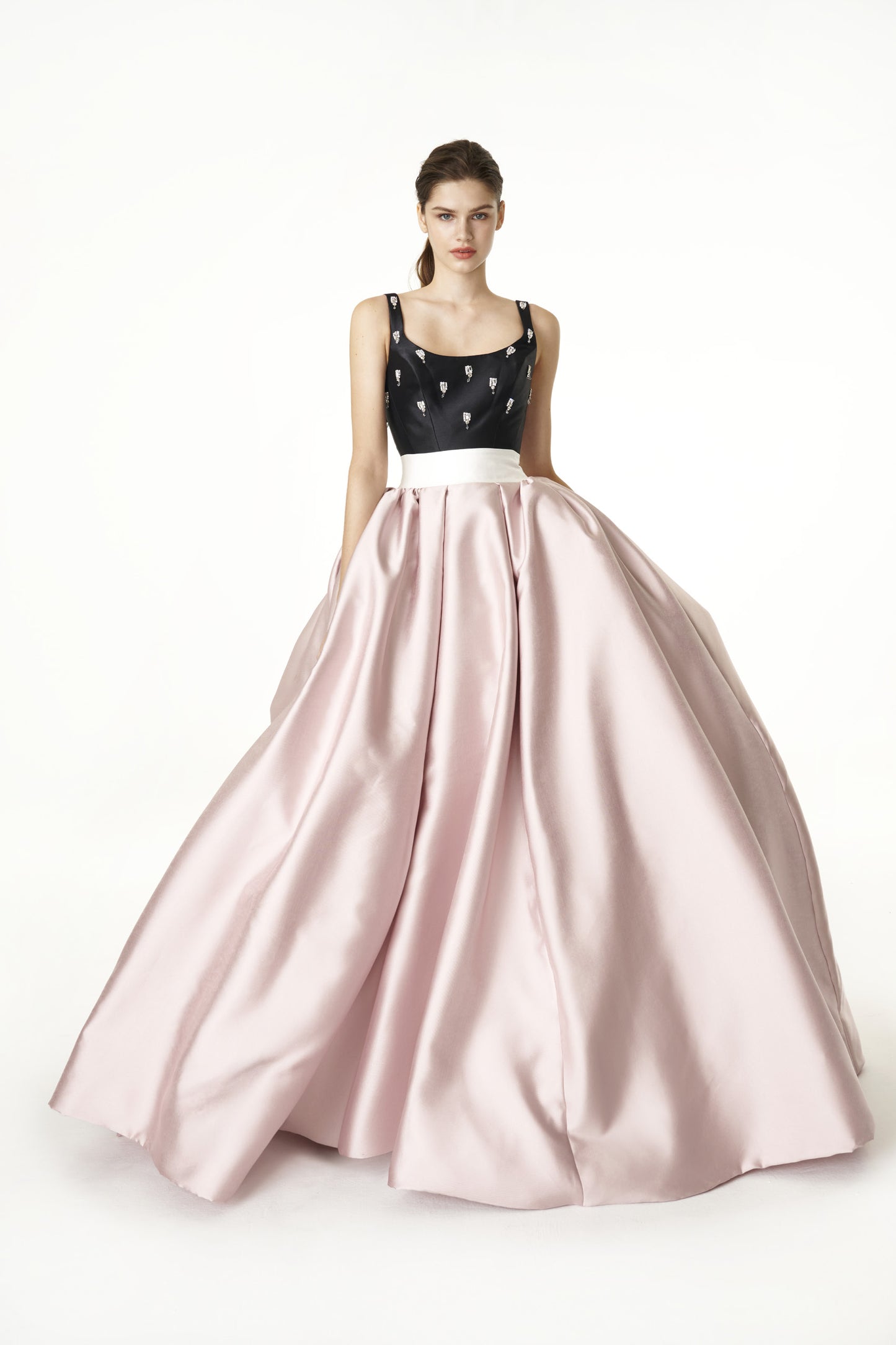 Color-block Mikado Gown
