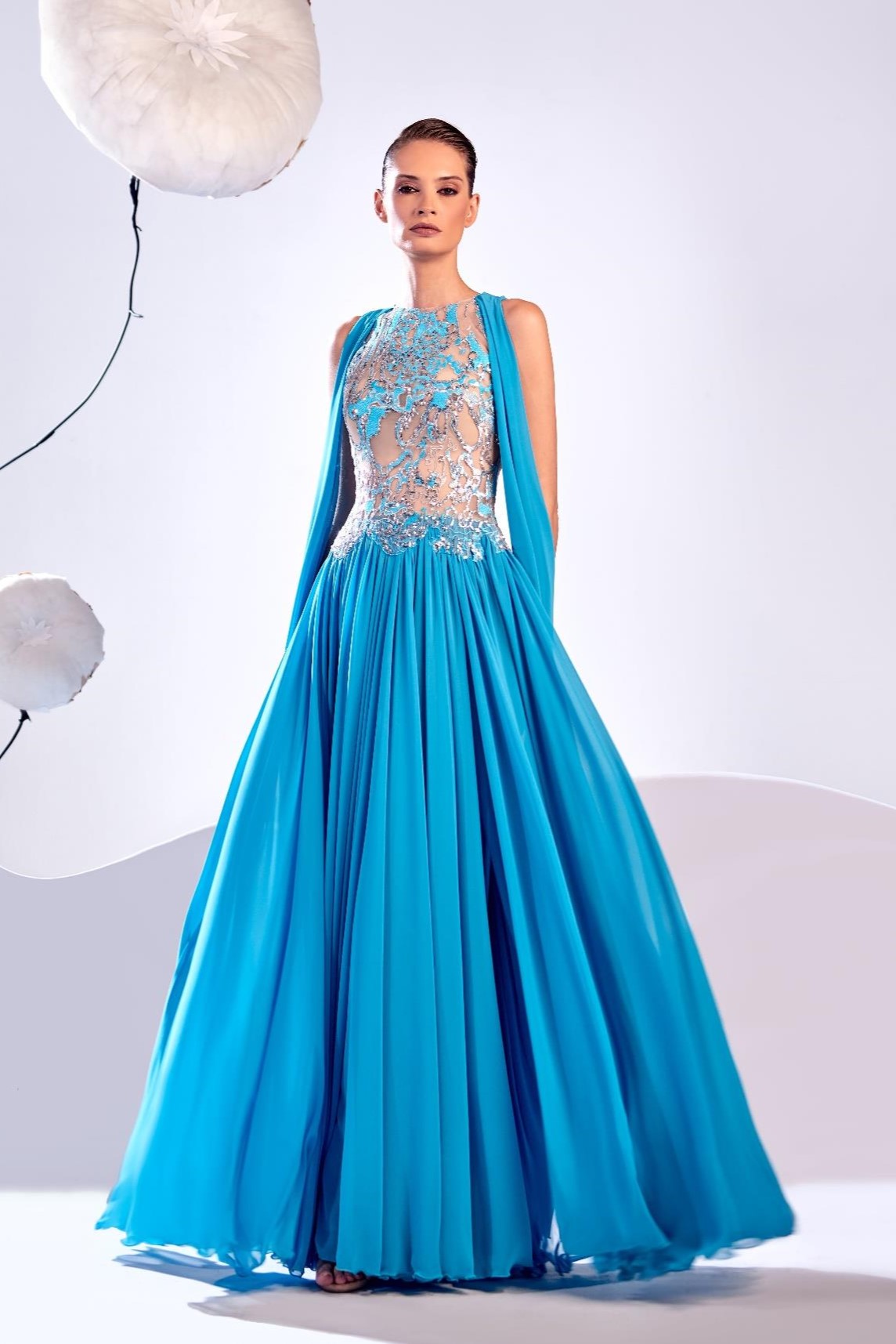 Sleeveless Georgette Gown