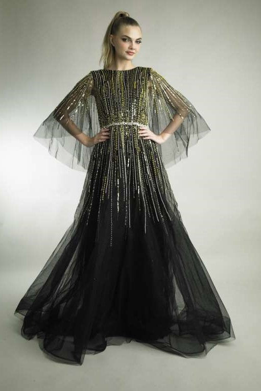 ¾ Flutter Sleeve Gown