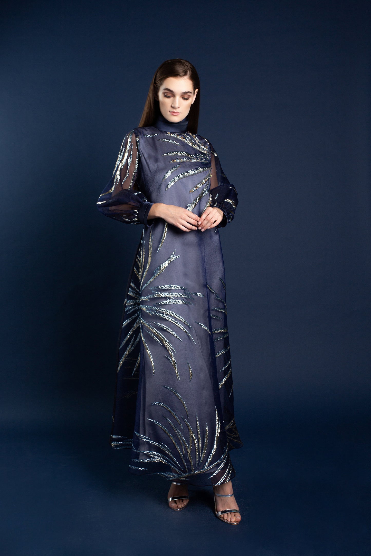 Saara Organza Embellished Maxi Dress