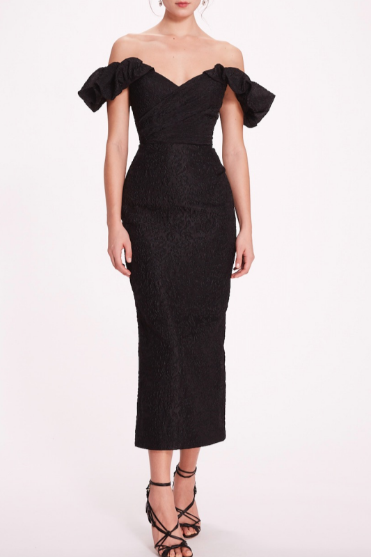 Off-Shoulder Cloque Dress