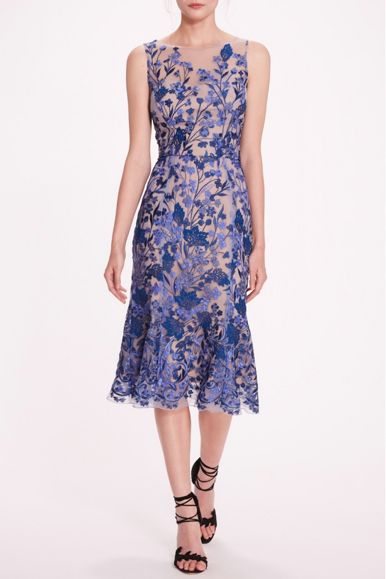 Sleeveless Illusion Midi Dress