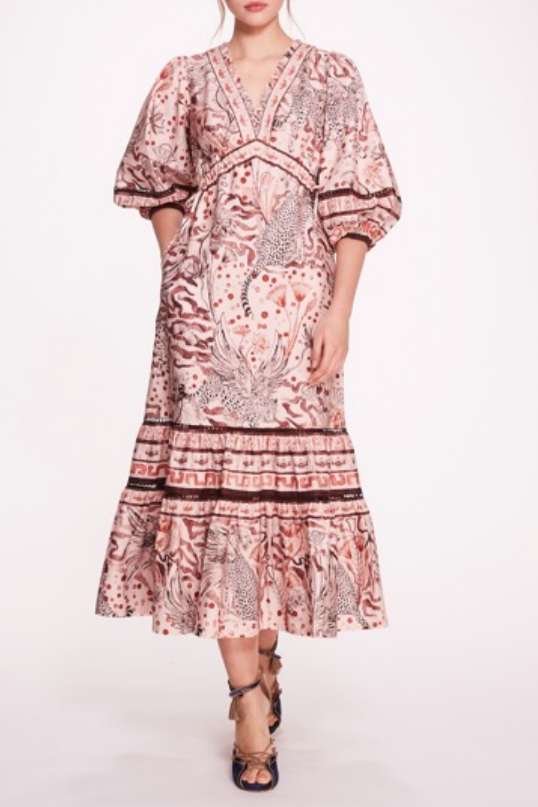 V-Neck Printed Dress