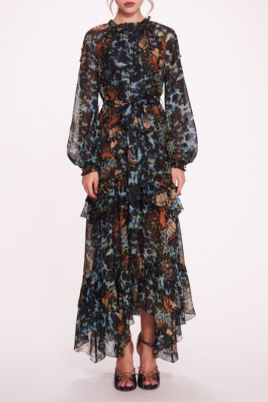 Long Billowy Sleeve Maxi Dress
