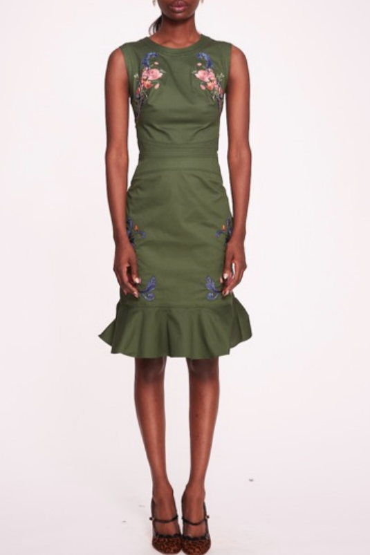 Sleeveless Floral Flounced Dress