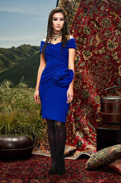 Ruched Off Shoulder Dress