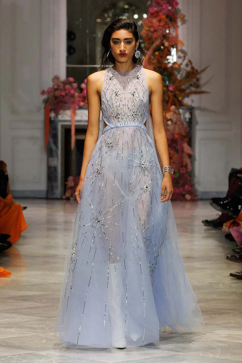 Starburst Embroidered Gown