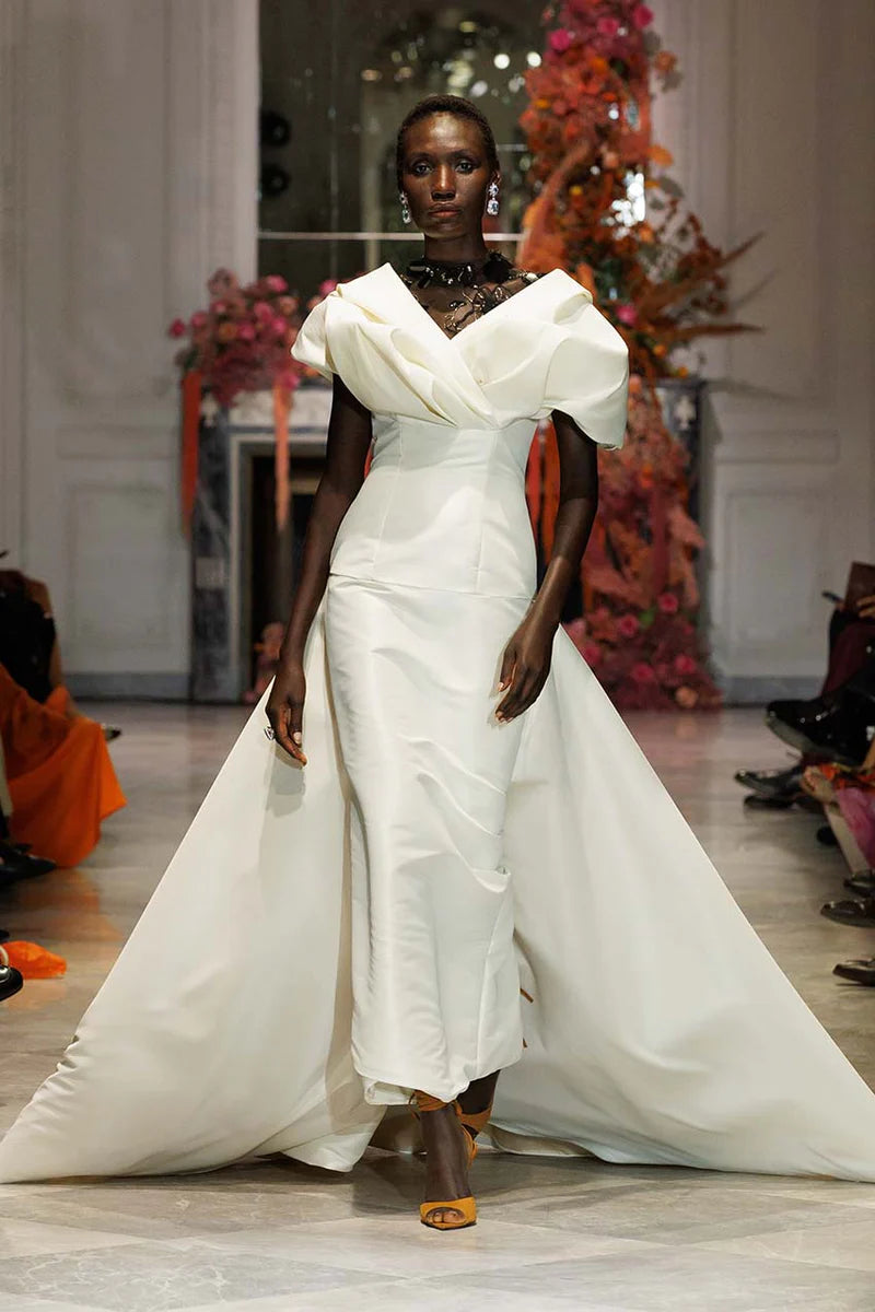 Faille Gown with Train