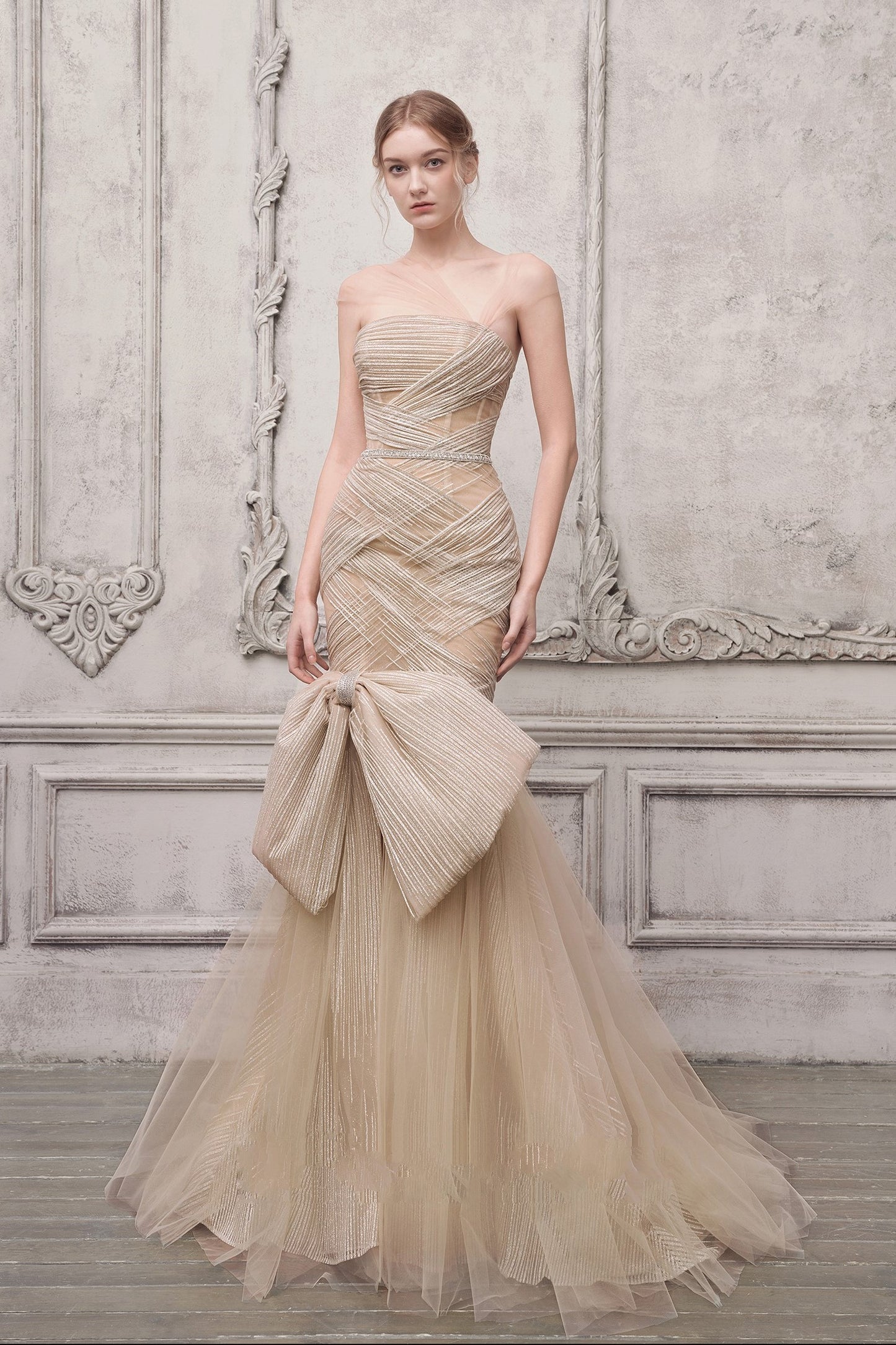 Strapless Illusion Trumpet Gown