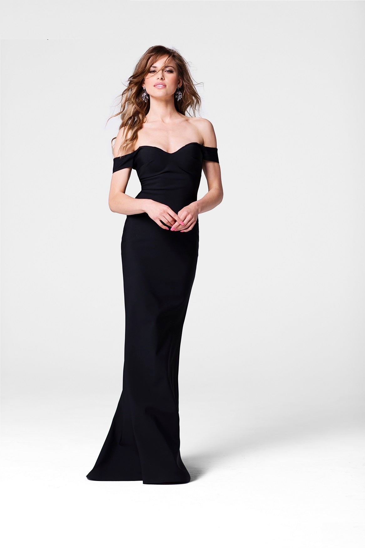 Black Off Shoulder Elvera Evening Gown