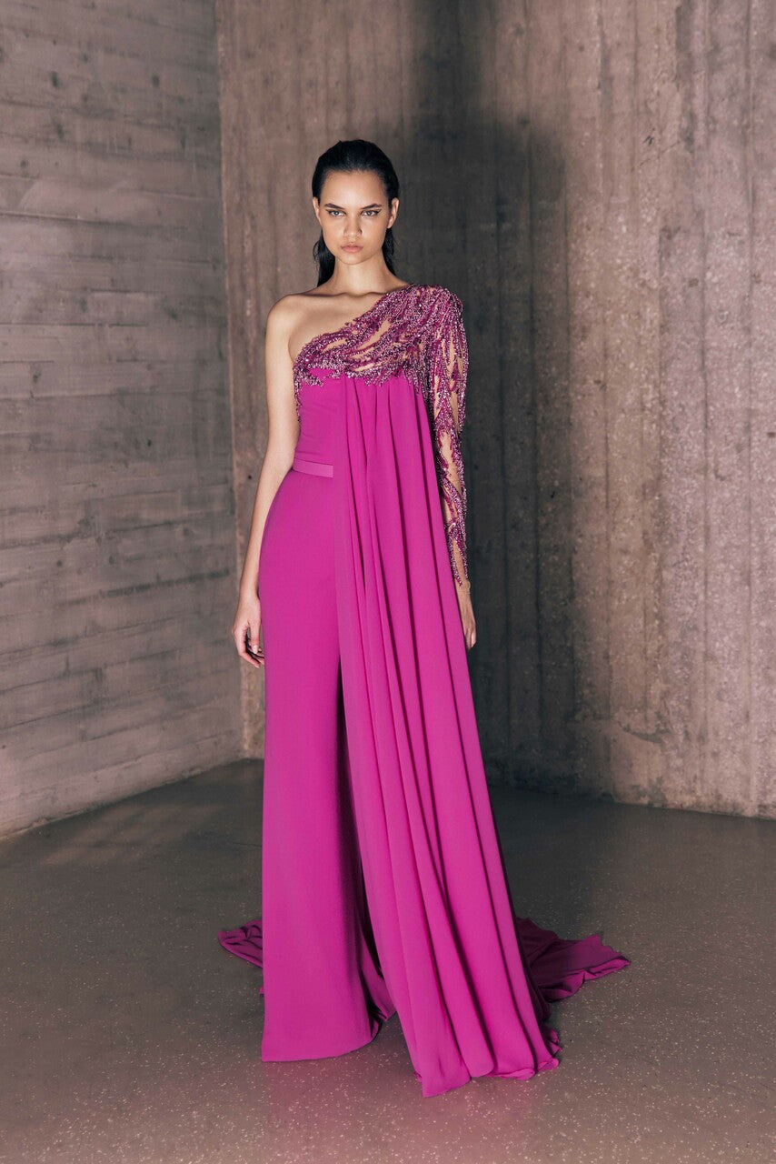 Asymmetric Crêpe Georgette Jumpsuit