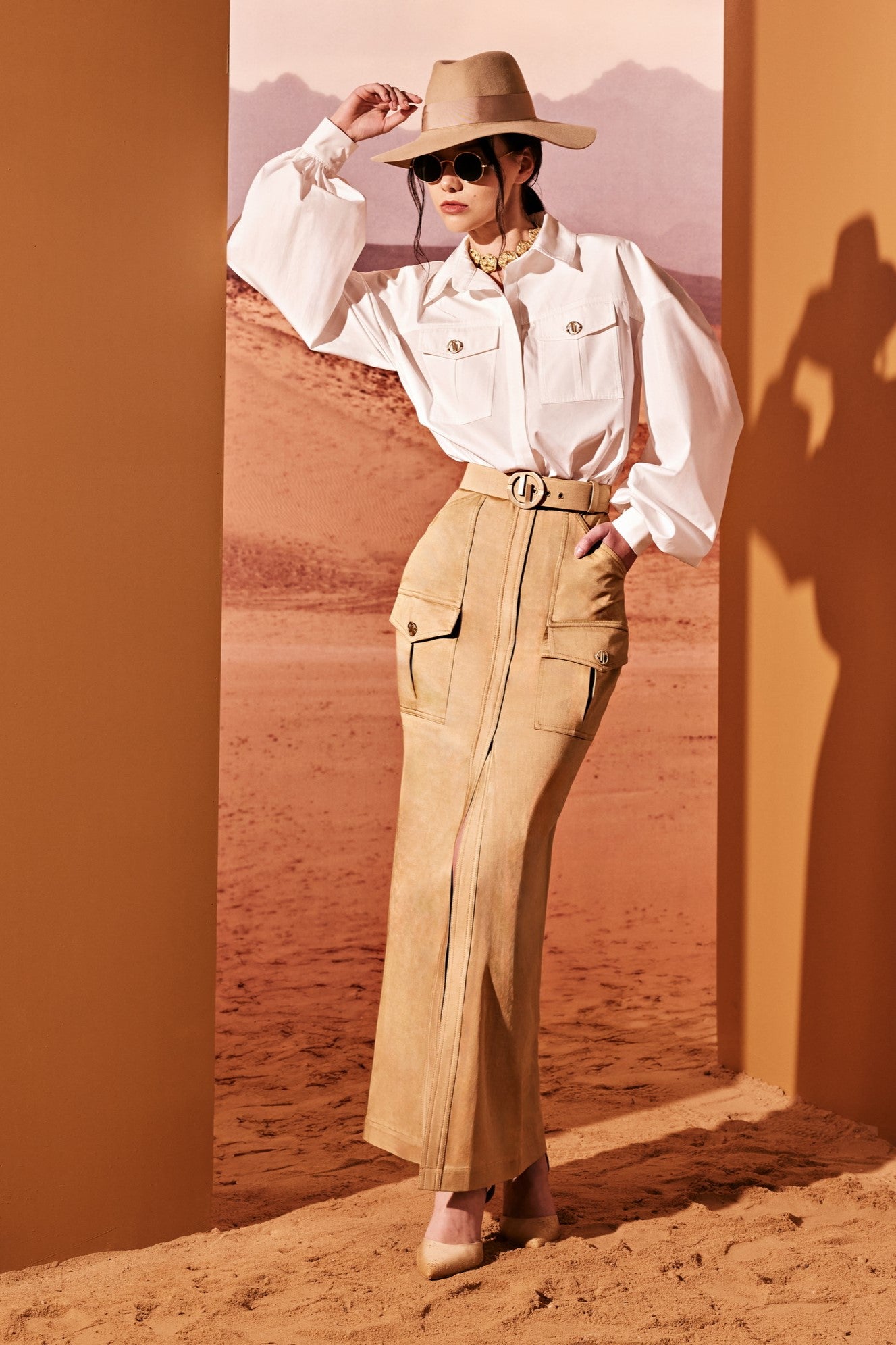 Poplin Shirt with Skirt