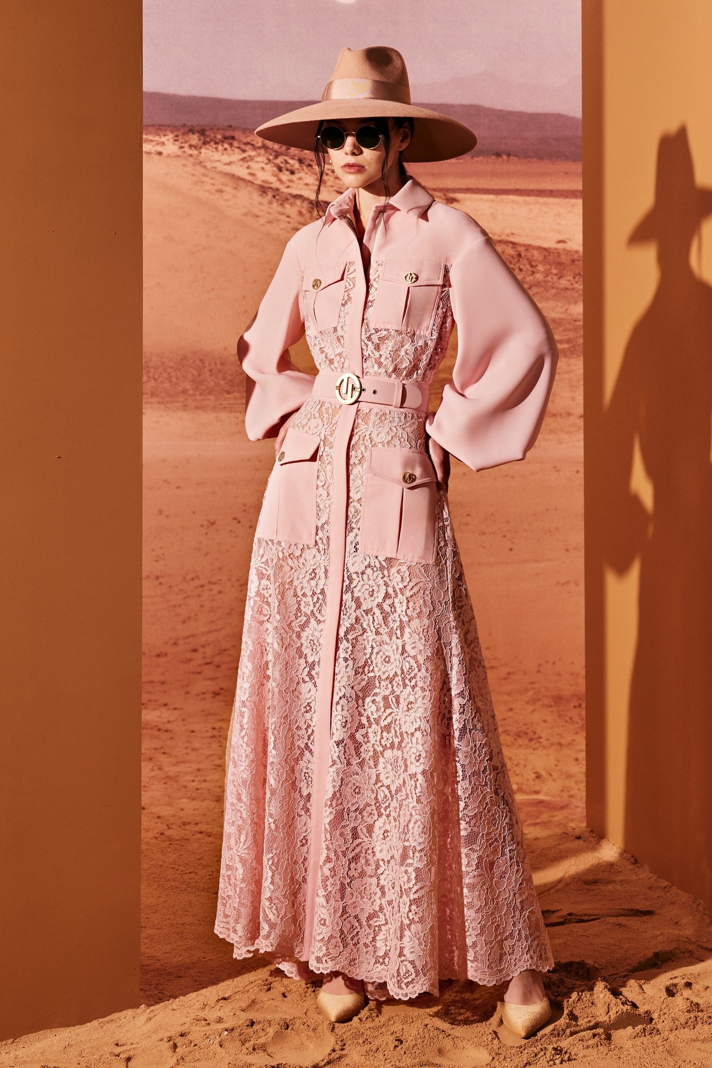 Lace Cut-Out Shirt Dress