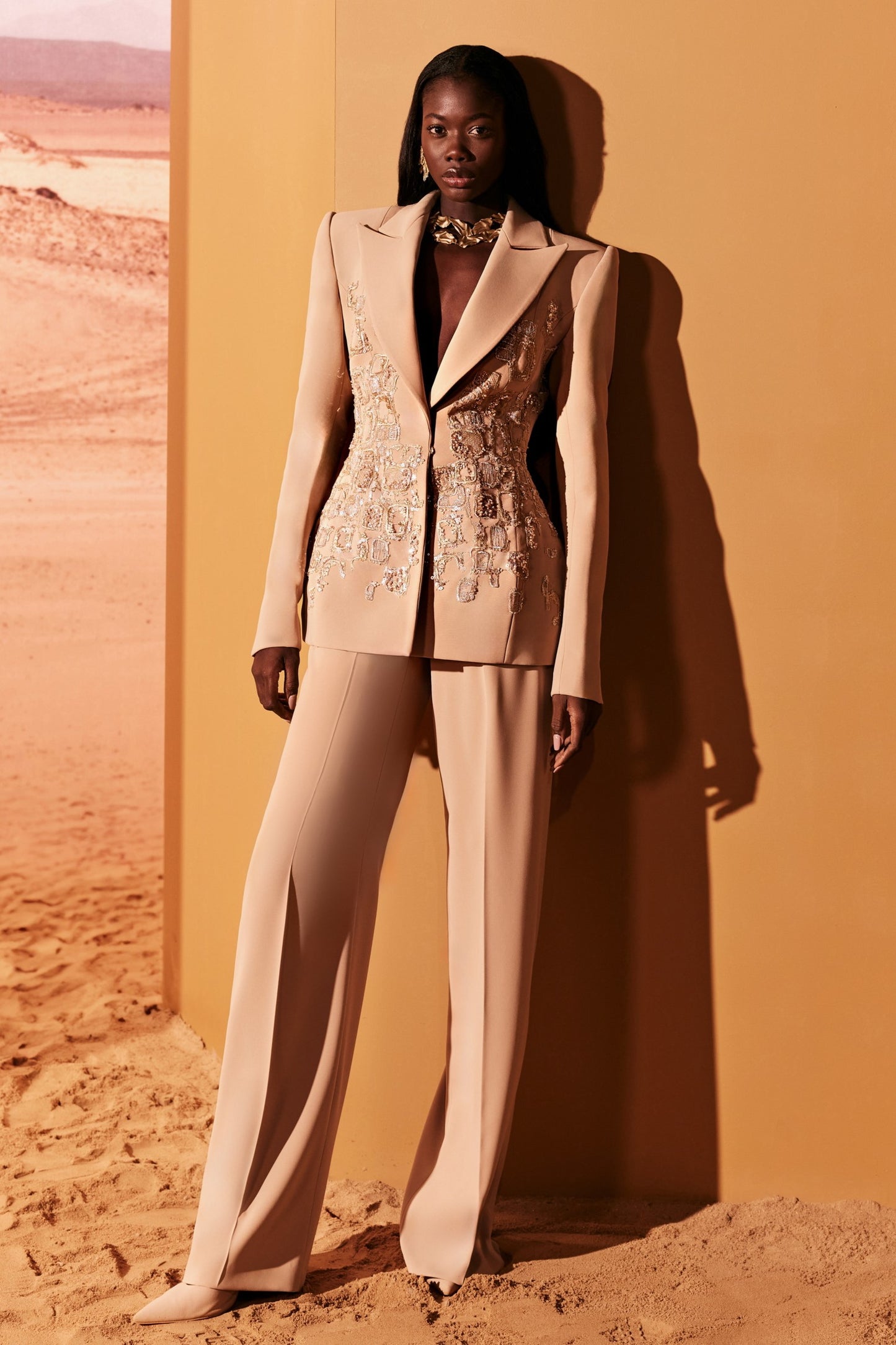 Sculptural Blazer with Trousers