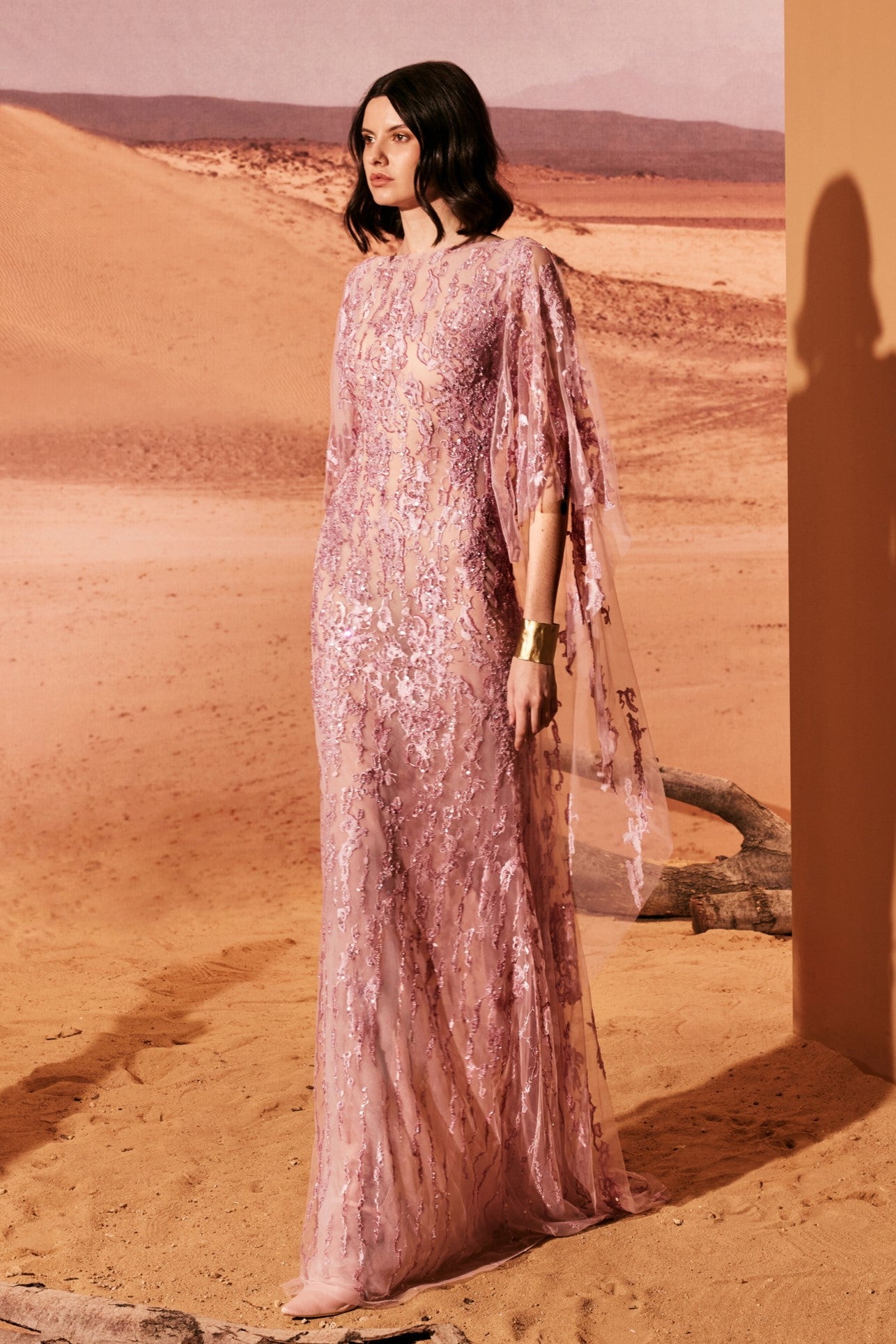 Fully Beaded Abstract Gown