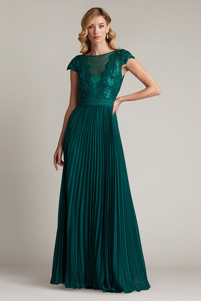 Paillette and Cord Embroidered Gown