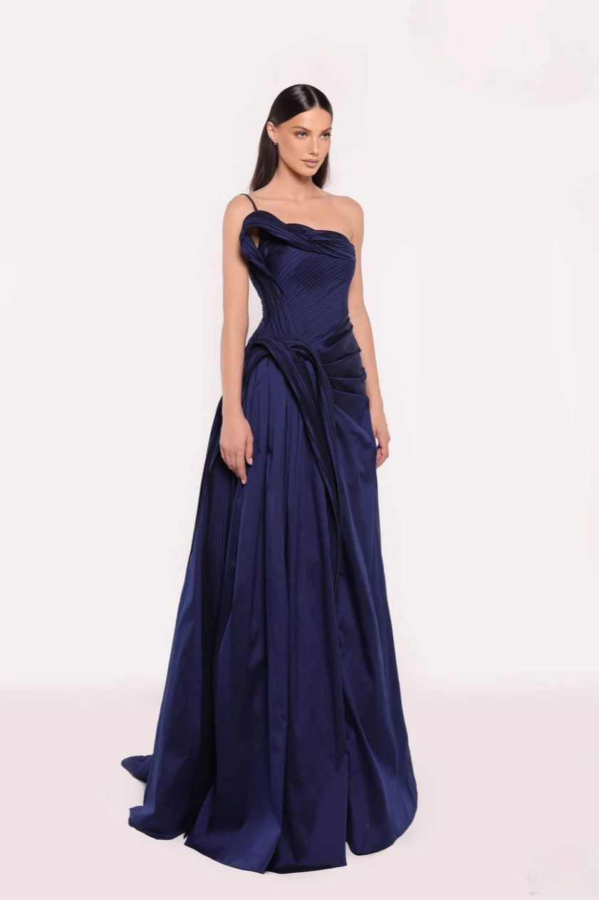 Cosmos Taffeta One Shoulder Gown