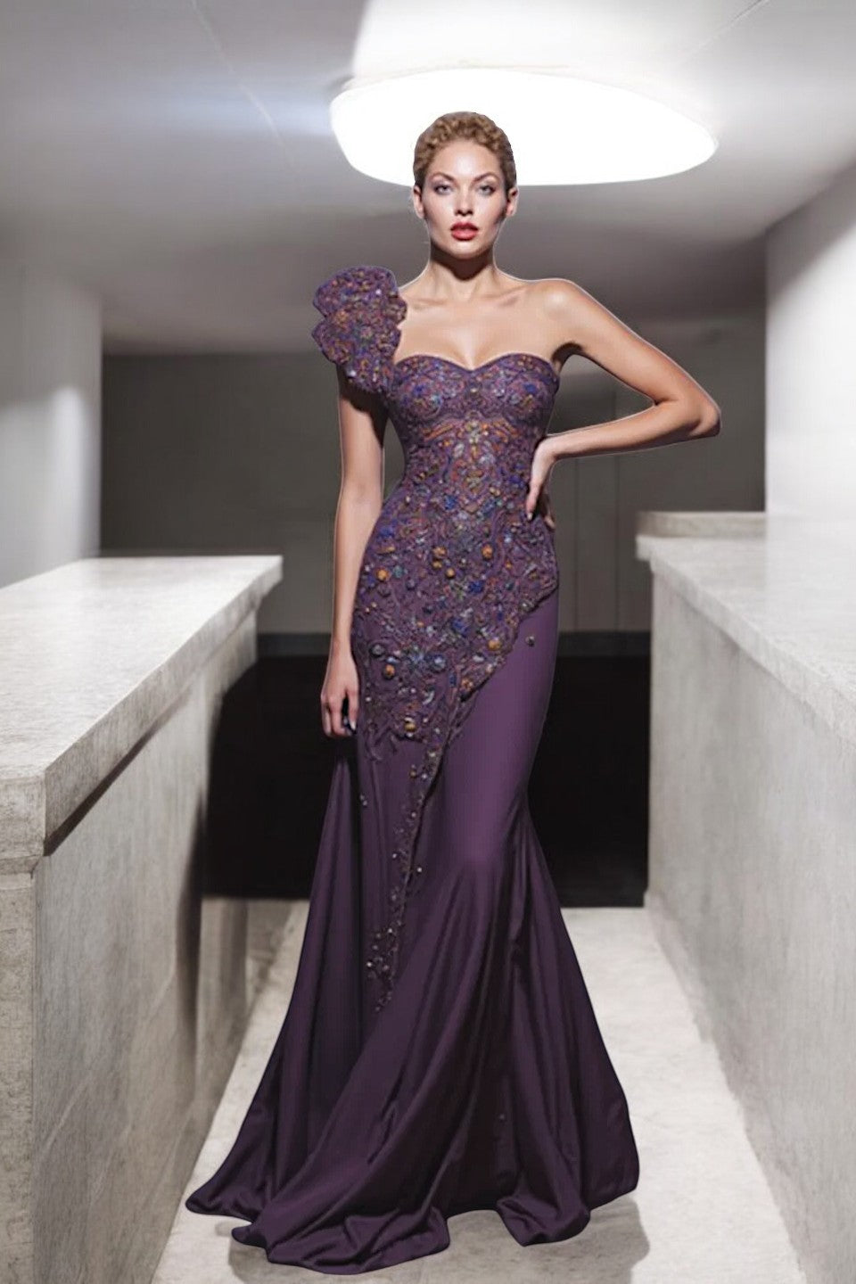 One Shoulder Azriel Gown