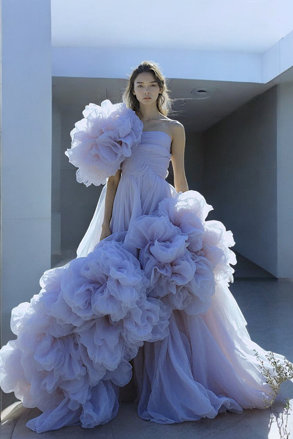 Oversized Ruffled Gown