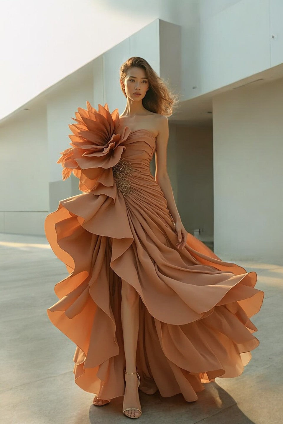 Sienna Ruffled Strapless Dress