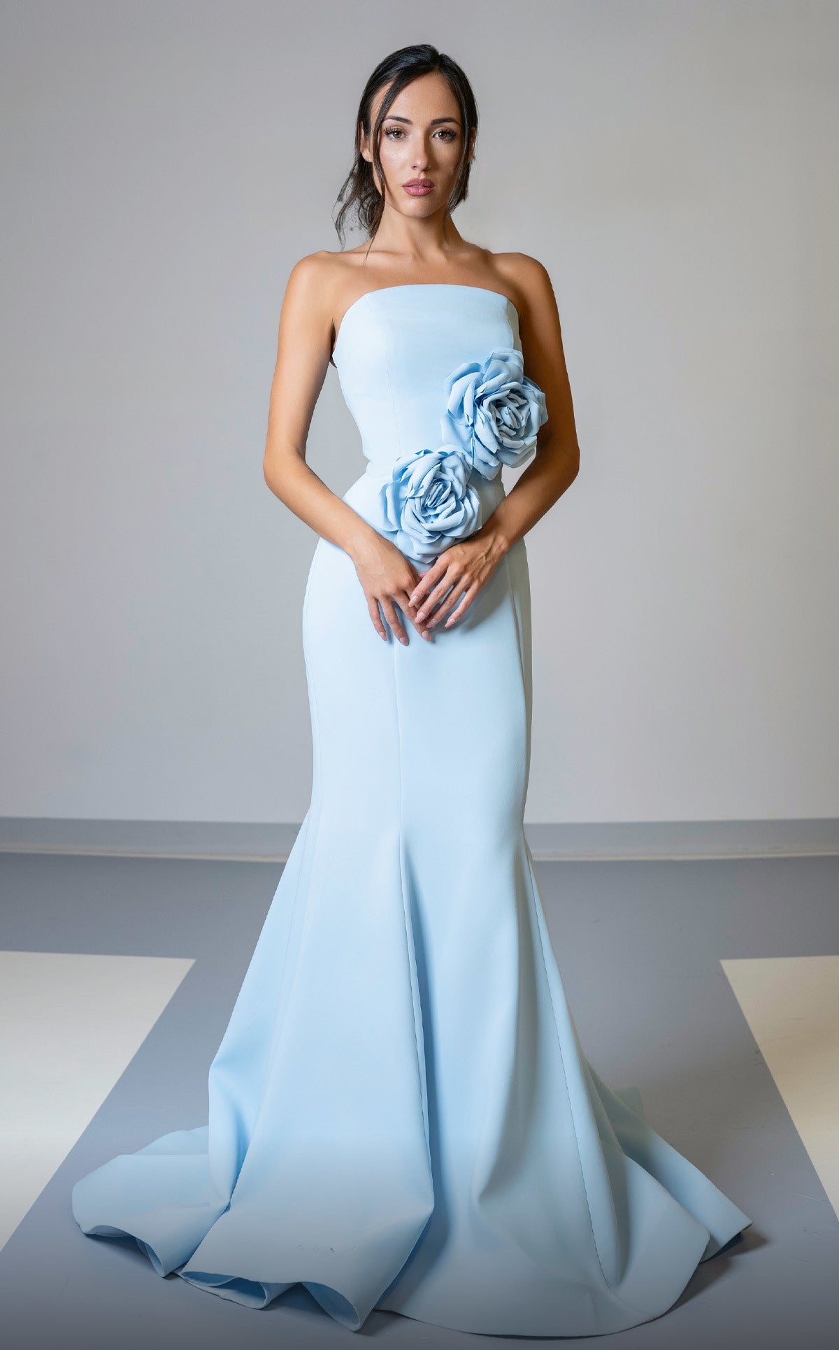 Strapless Flared Gown