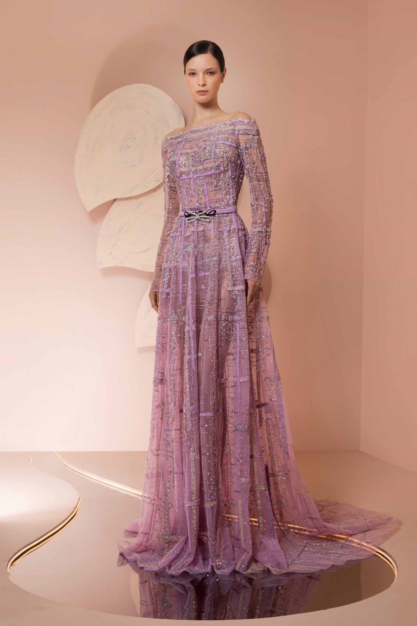 Fully-Beaded A-Line Gown