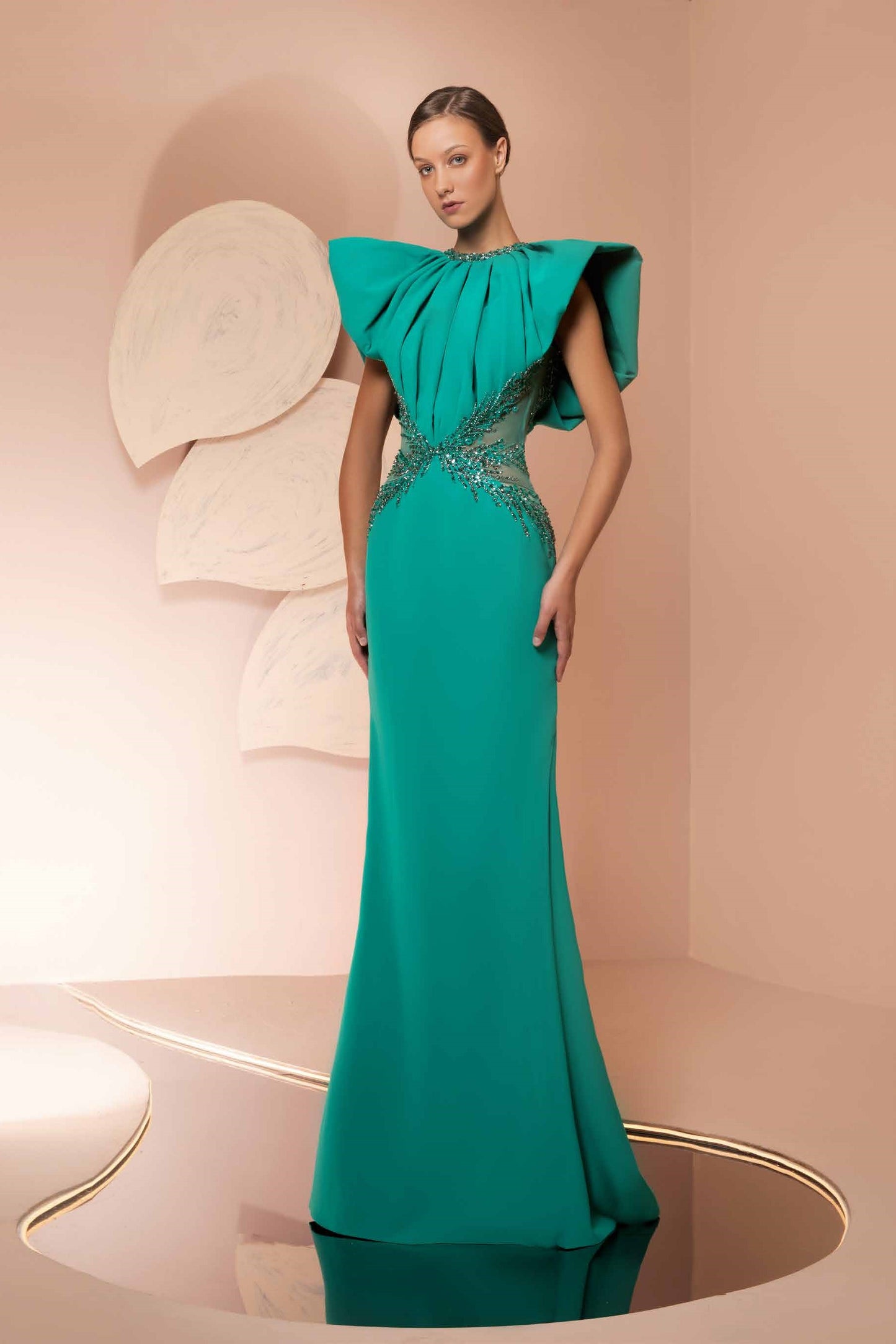 Sculpted Crepe Gown