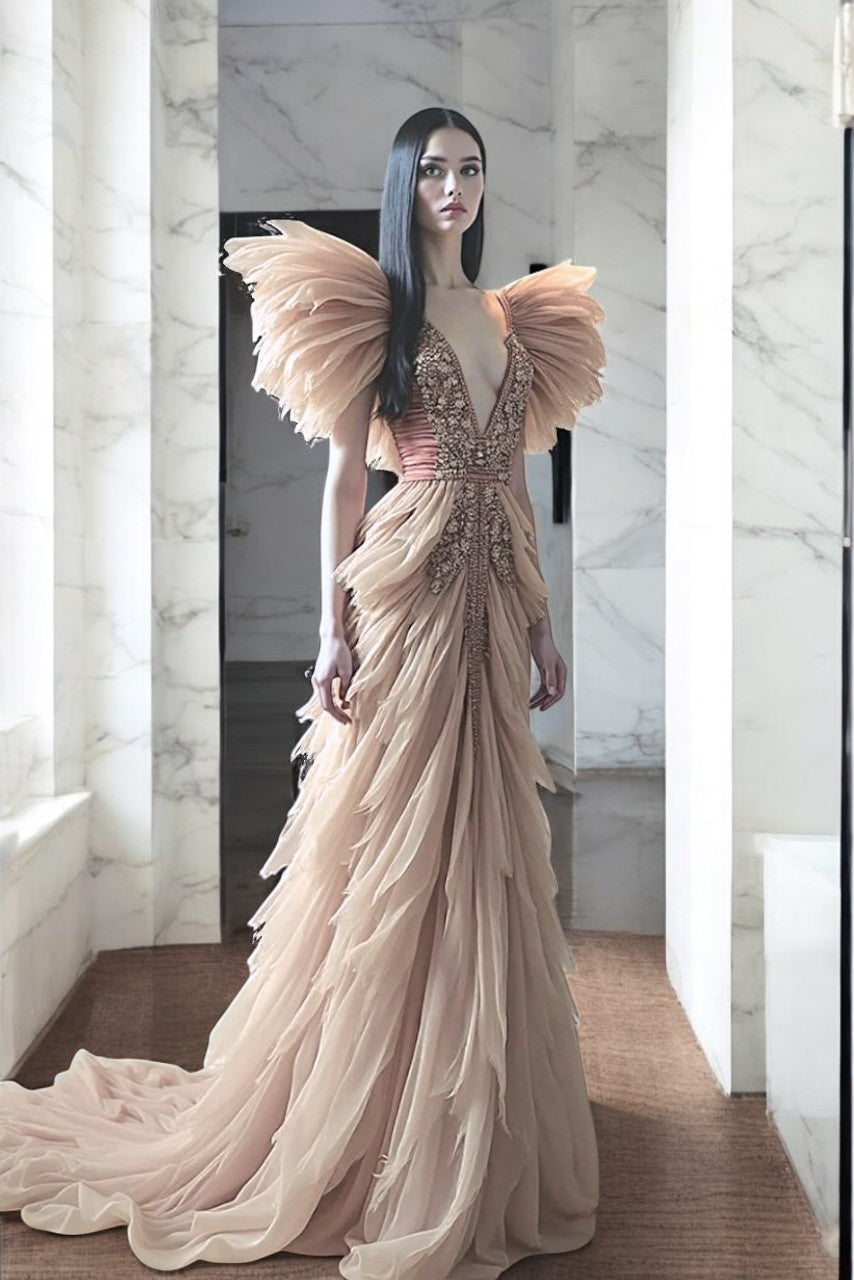 Layered Oversized Sleeve Gown