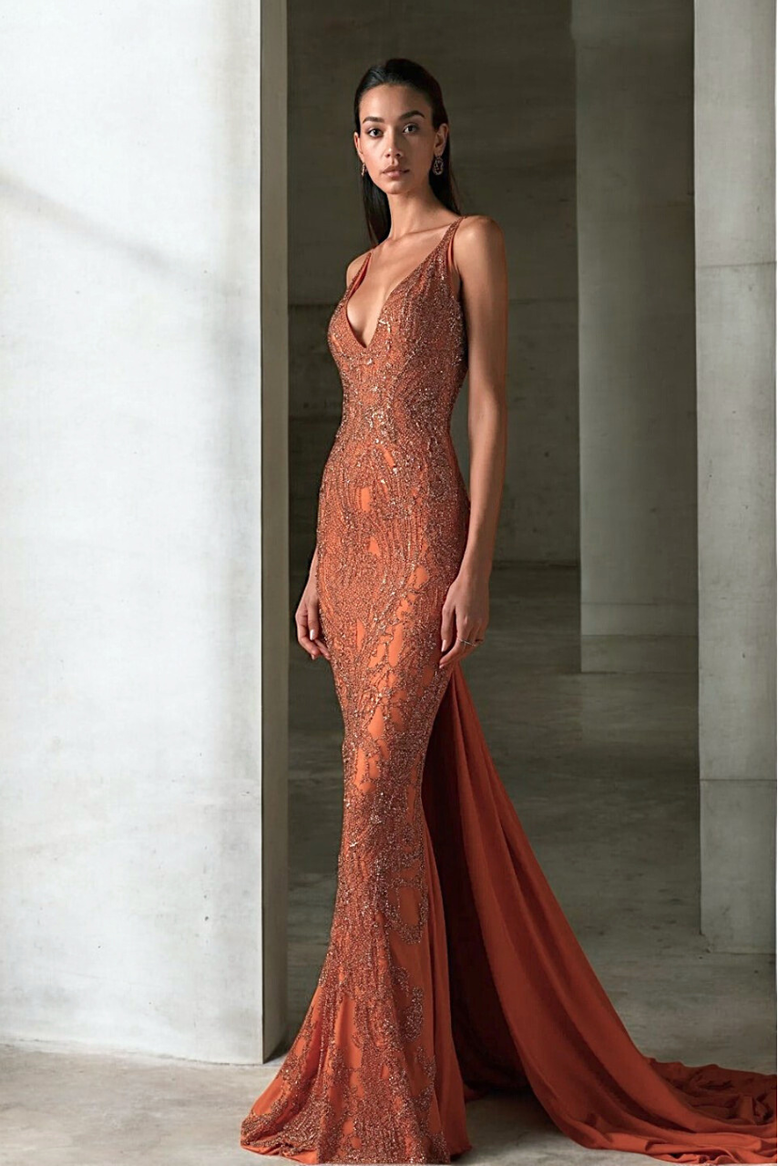 Sleeveless Fully Embellished Gown