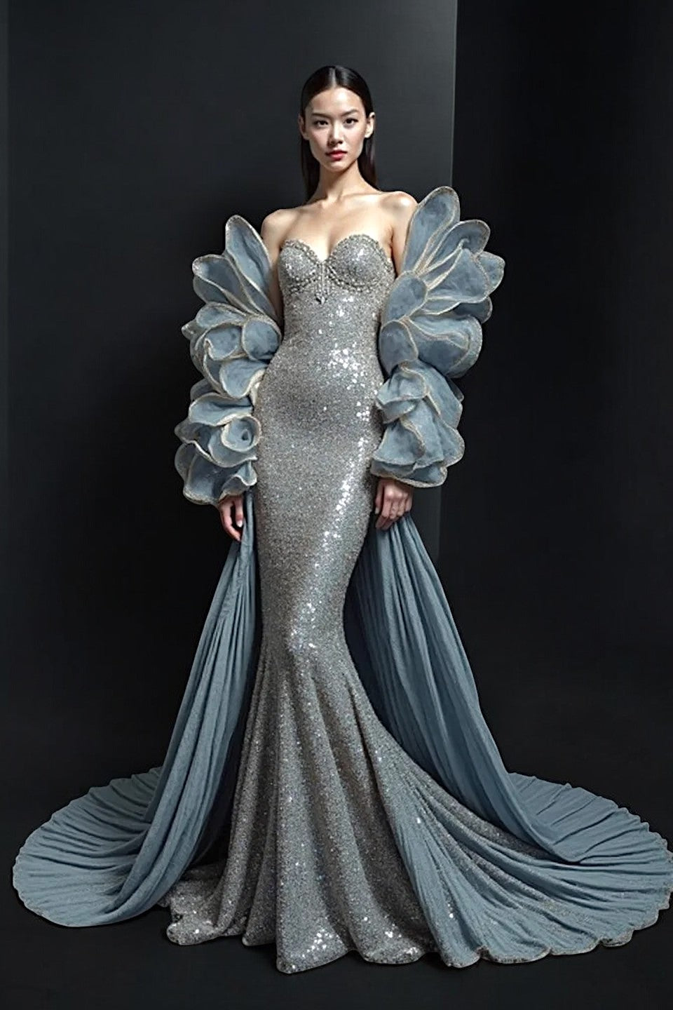 Sculpted-Off-Shoulder Gown