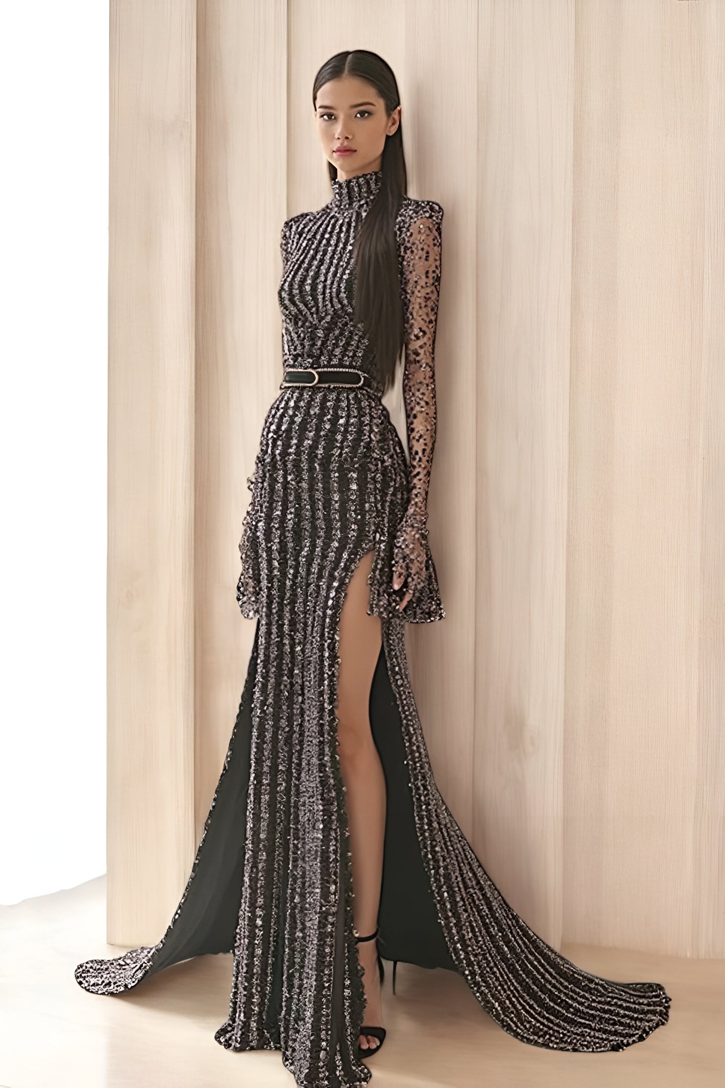 Long Sleeve- Sequin Gown