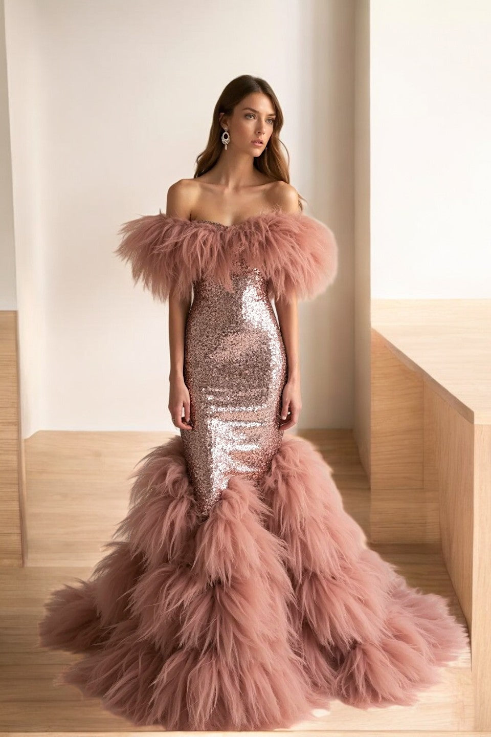 Romaine Feather Gown