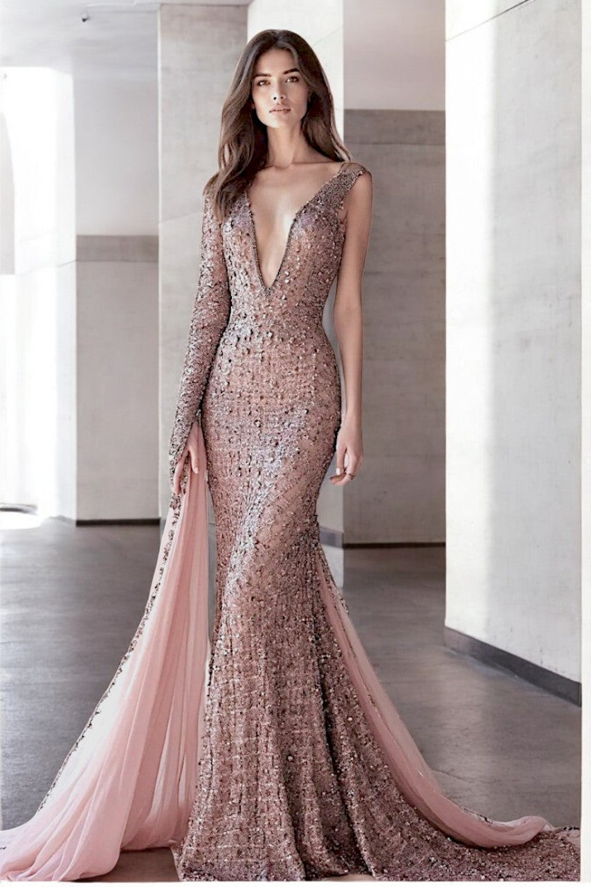 One Cape Sleeved Gown