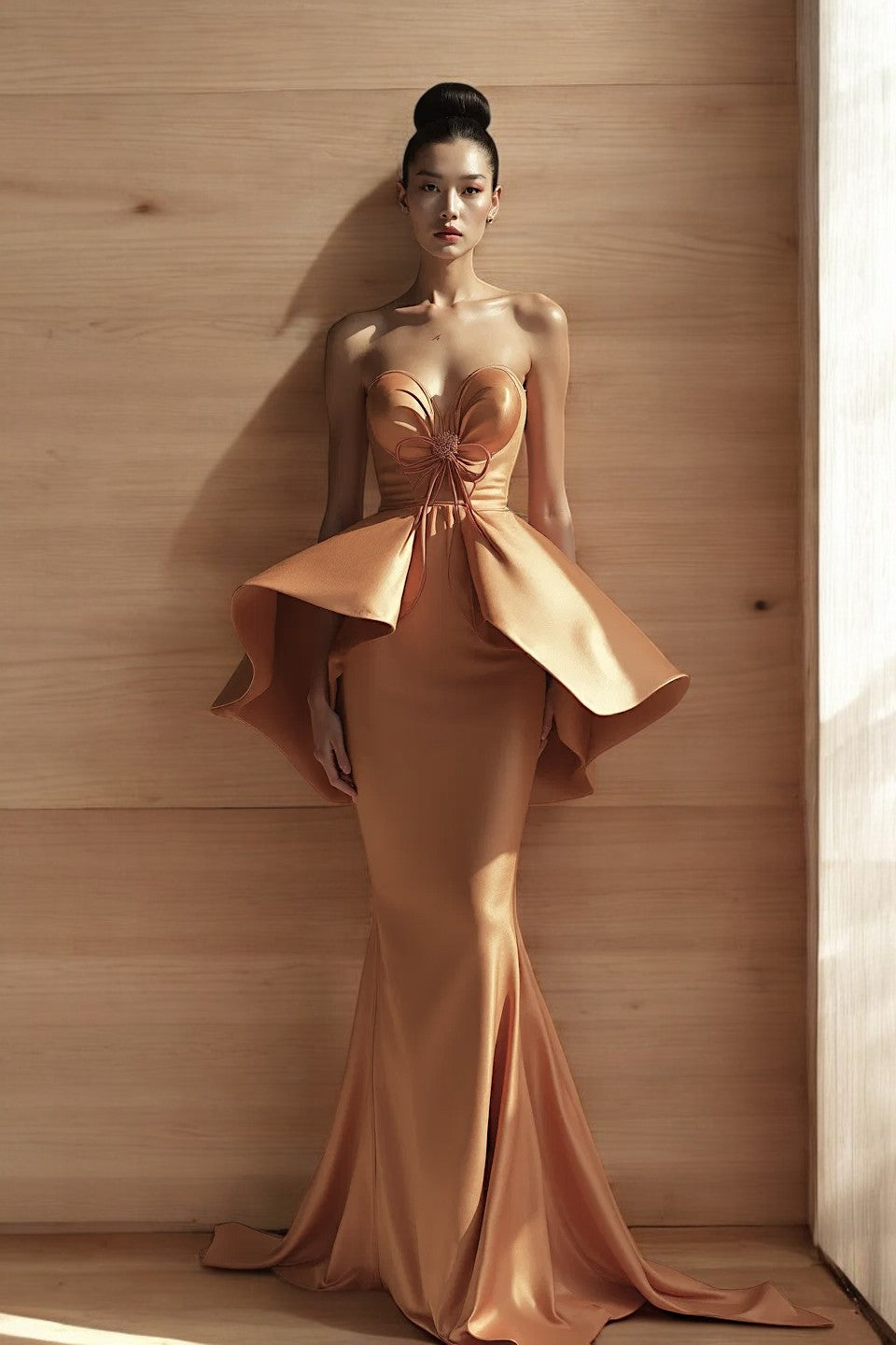 Sweetheart Peplum Gown