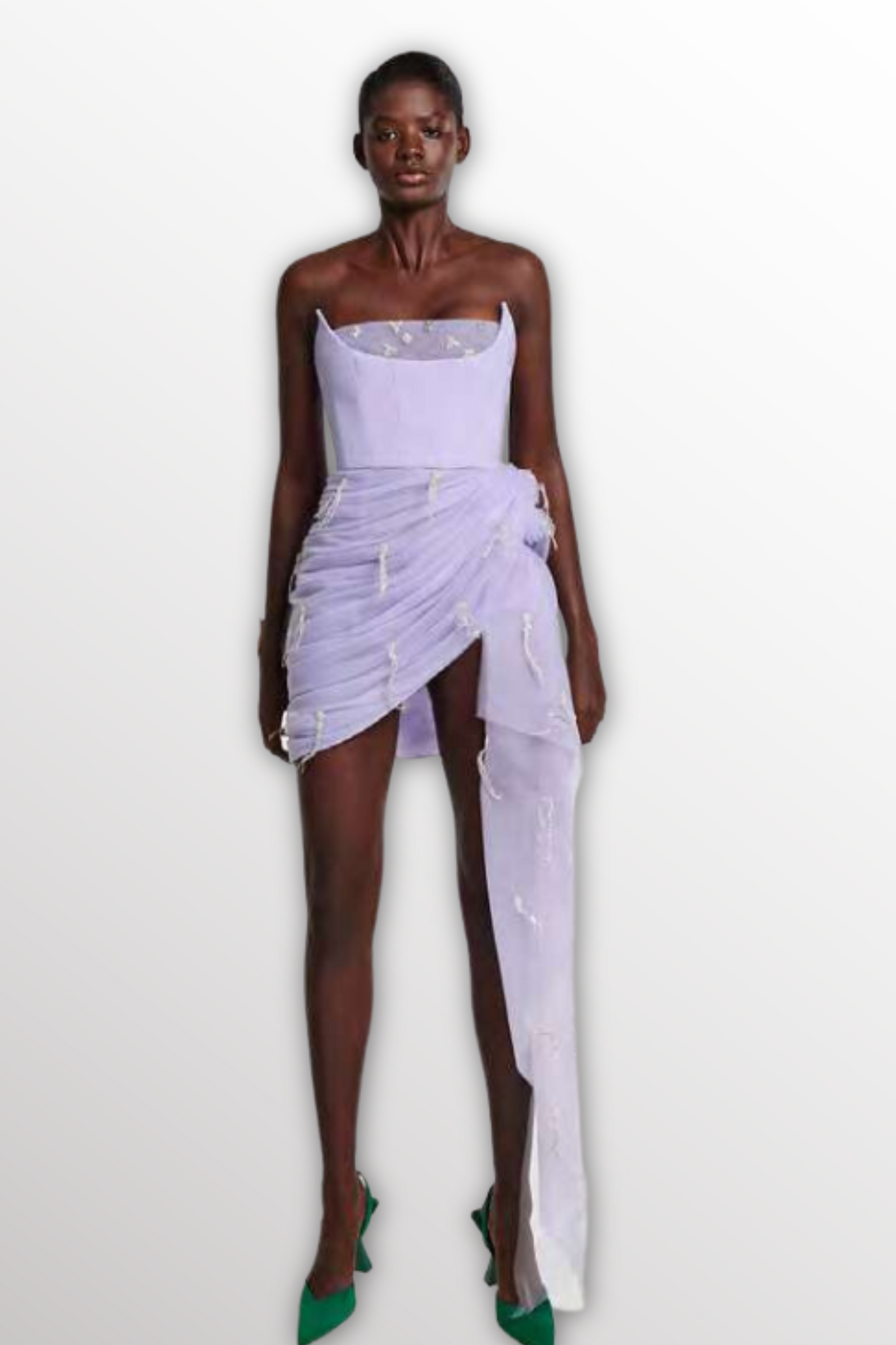 Crepe and Tulle Mini Dress