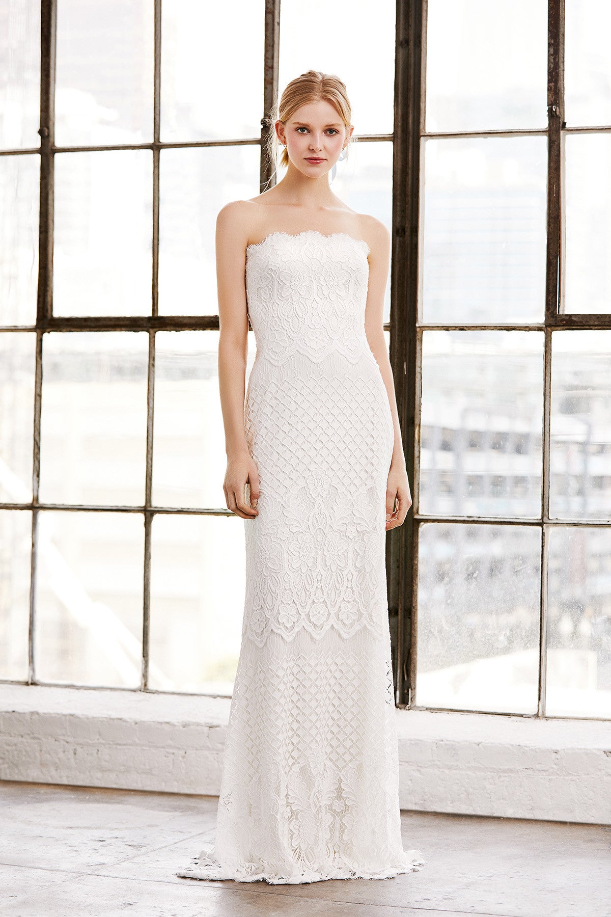 Duncan Strapless Lace Gown