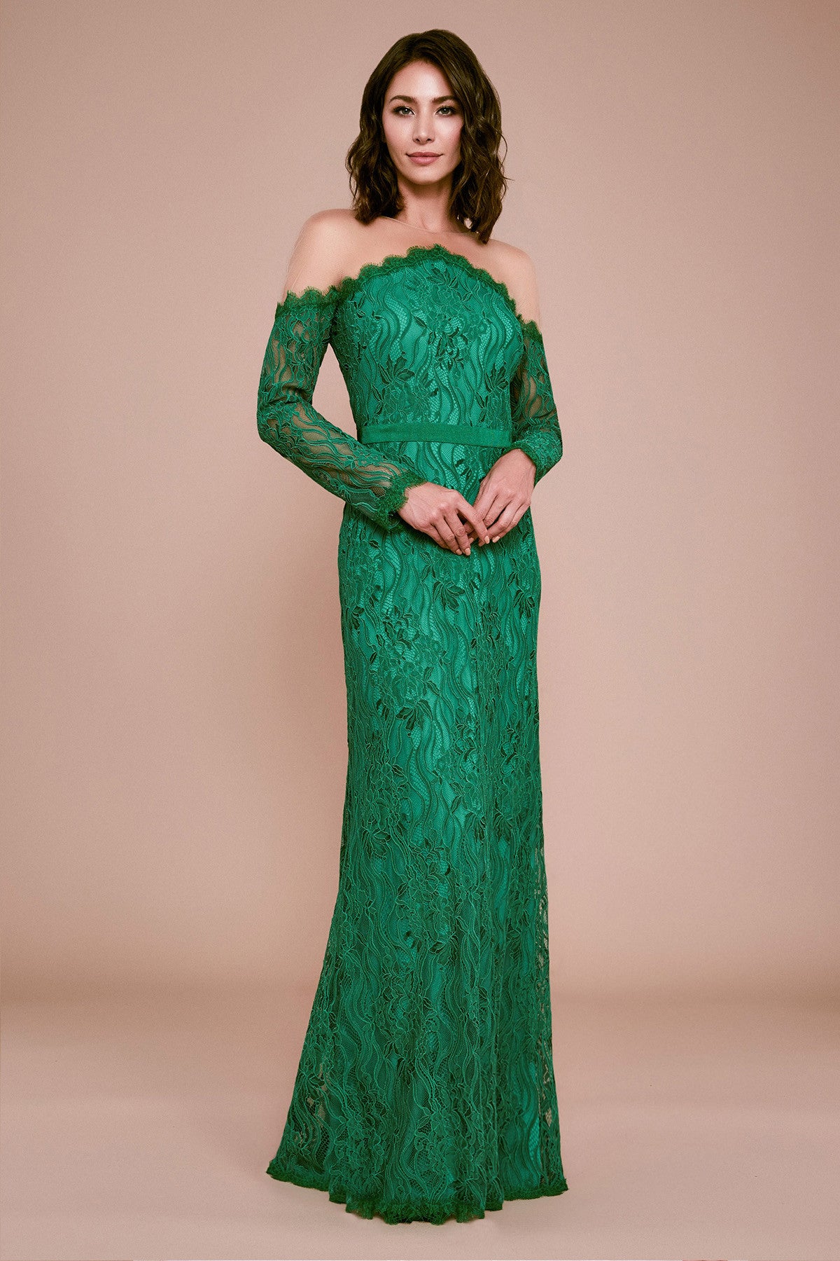 Vera Long Sleeve Lace Gown