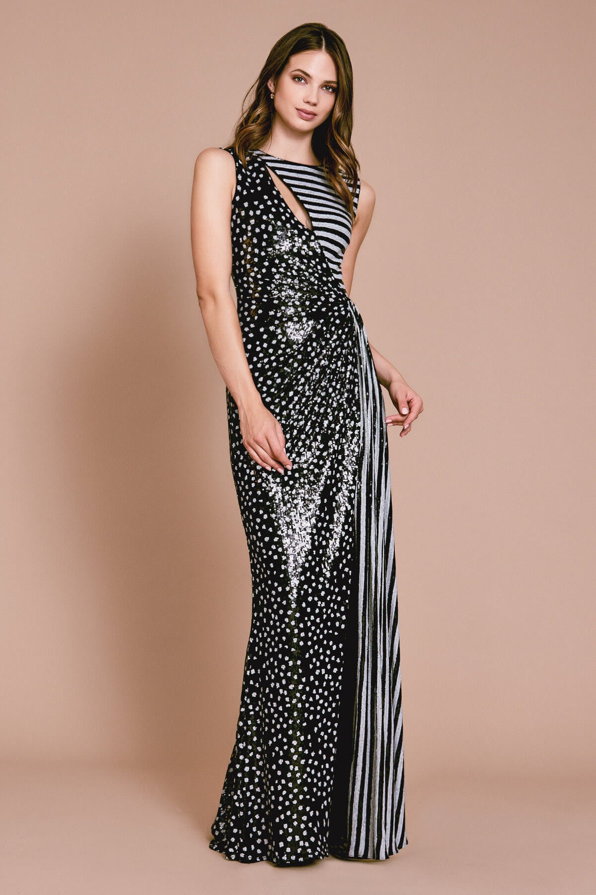 Watson Striped Slit Gown