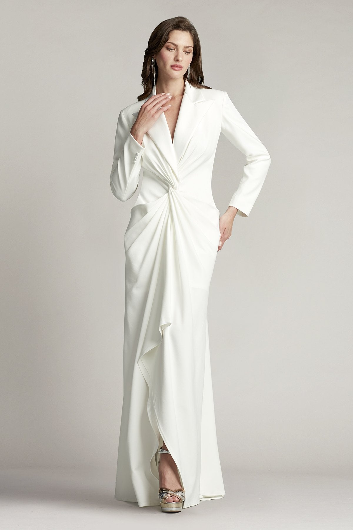 ATIKE SATIN LAPEL TUXEDO GOWN