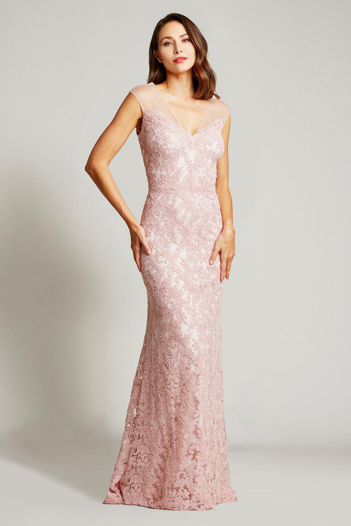 Sleeveless V-Neck Evening Gown