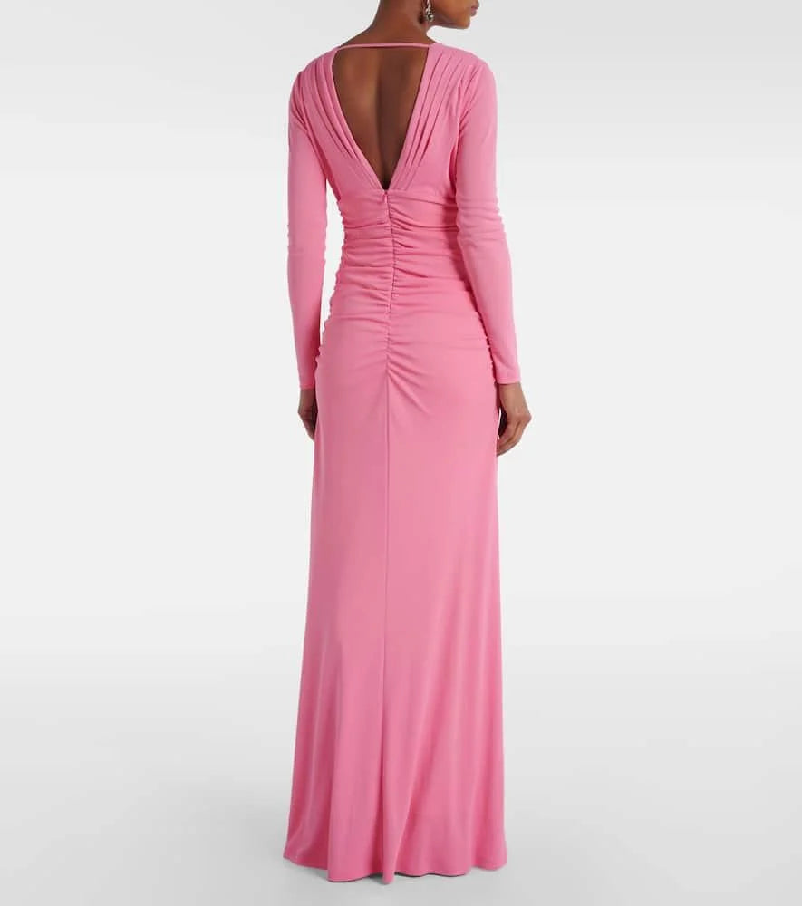 Long Sleeve Plunge Dress