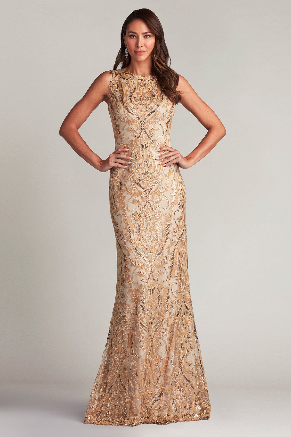 Adola Sequin Embroidered Gown